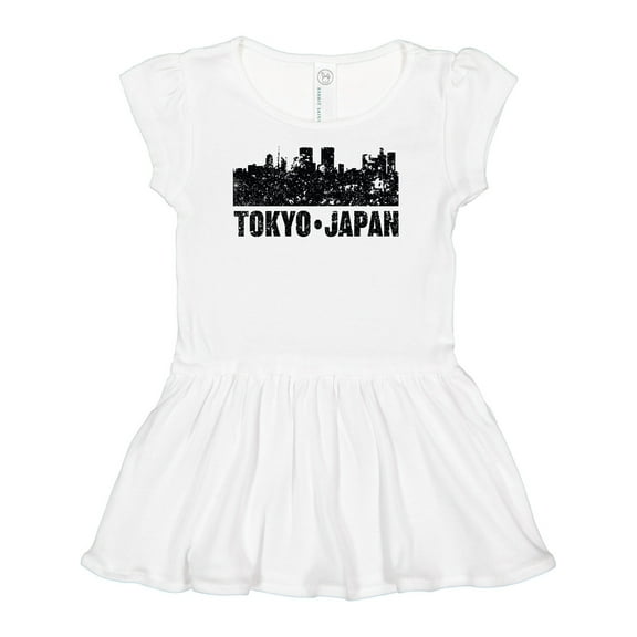 Inktastic Tokyo Japan City Skyline with Grunge Girls Baby Dress