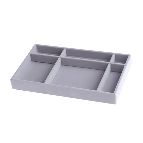 Florenta Stackable Jewelry Tray High-Capacity Jewelry Drawer Dresser Storage Organizer Holder Display Case Holder for Ear Necklace 6 Grids