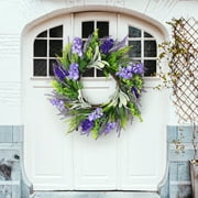20Inch Spring Wreaths Summer Lavender Wreath for Front Door with Lambs Ear for Indoor Outdoor Seasonal Decor-Rustic Farmhouse Door Hanging