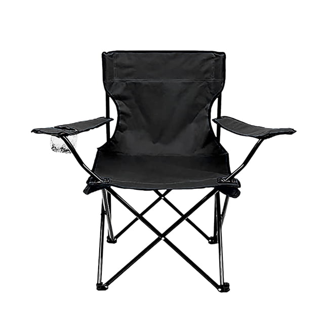 Silla Plegable GARDECOR Playa Camping Incluye Funda y Portavaso Color Negro Minimalista