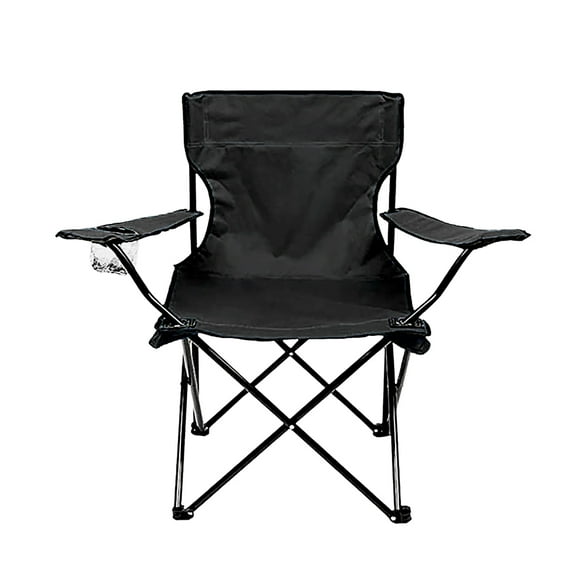 Silla Plegable GARDECOR Playa Camping Incluye Funda y Portavaso Color Negro Minimalista