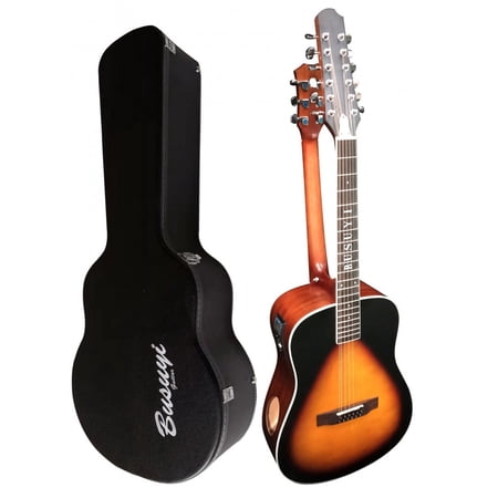 12/6 Strings Acoustic Double Neck, Double Sided Busuyi Guitar 2021 NPT With Hard Case