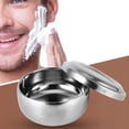 thumbnail image 3 of Noref Savon à Raser Humide pour Hommes Bol Métal Argenté Outil de Nettoyage du Visage avec Couvercle, Tasse à Raser, Bol à Brosse, 3 of 8
