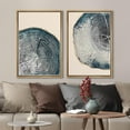 thumbnail image 3 of IDEA4WALL Framed Canvas Print Wall Art Set Navy Blue Wood Tree Rings Fine Art Geometric Minimal Pattern Vintage Art Farmhouse/Country Wall Decor for Living Room, Bedroom, Office - 24"x36"x2 Natural, 3 of 5