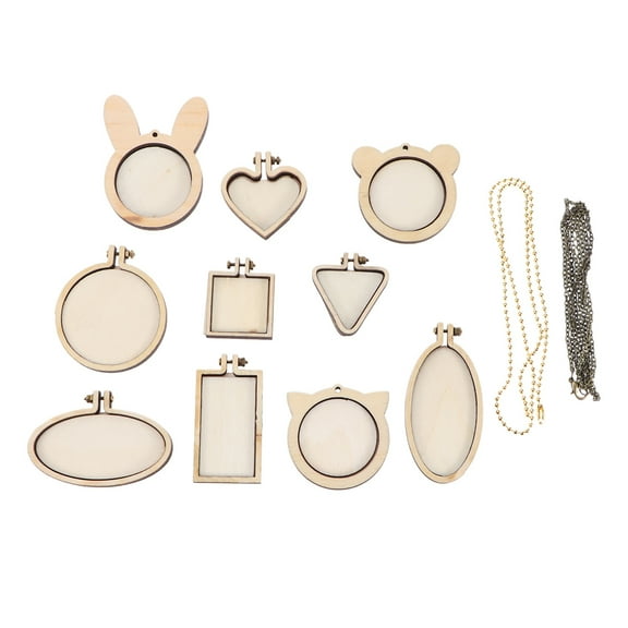 WSTEER 12-Piece Mini Wooden Embroidery Hoops Set for Cross , Craft Sewing Frames for Stitching Projects
