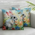 thumbnail image 3 of Nawypu Easter Pillows Covers Rabbit Bunny with Floral Pillows Case Watercolor Spring Flower Cushion Covers Holiday Farmhouse Outdoor Happy Easter Decor for Couch Sofa Home Patio Garden, 3 of 5