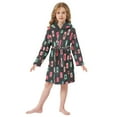 thumbnail image 6 of FORMRS Niños Bathrobe Unisex Hooded Robe Soft Plush Pajamas Sleepwear, Size 2-3T, Red Block Pattern, 6 of 7