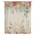 thumbnail image 2 of Floral Sheer Curtains 72 Inches Long, Spring Roses Eucalyptus Leaf Plants Beige Light Filering Curtains, Breathable Simi Curtain Privacy Drapes for Living Room Bedroom Lightweight Window Treatment, 2 of 9