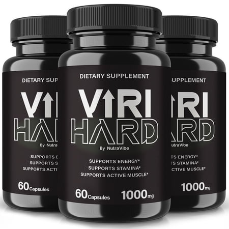 (3 Pack) Viri Hard – Original ViriHard Capsules with a Natural Daily Blend for Wellness |Clean, Gentle, Easy-to-Swallow Pills (180 Capsules)