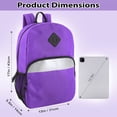 thumbnail image 5 of Trailmaker 17" Backpack – Reflective School Backpack with Padded Straps, Water Bottle Pockets for Kids & Adults, School Travel Camp (Purple), 5 of 13