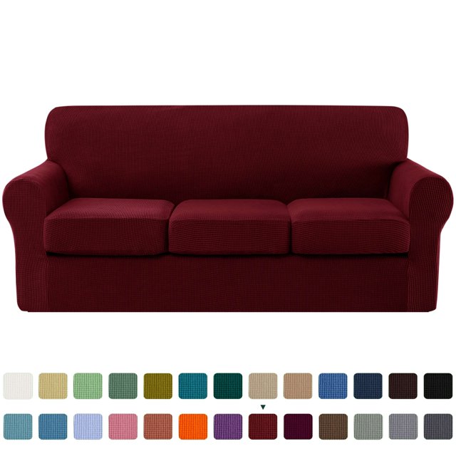 CHUN YI Sofa Cover with Separate Cushion Slipcover Stretch Checks