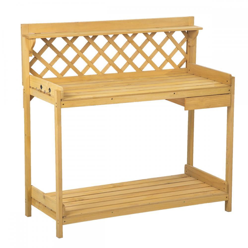 Potting Bench Outdoor Garden Work Bench Station Planting Wood
