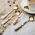 thumbnail image 5 of 1PCS Japanese Style Stainless Steel Spoon Coffee Milk Stirring Spoon With Ceramic Handle Gold-plated Dessert Spoon Tableware, 5 of 9