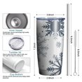 thumbnail image 6 of 20oz Tumblers Blue Christmas Snowflake Pattern Stainless Steel Vacuum Insulated Double Wall Travel Tumbler Cups Mug with Lid and Straw,Cleaning Brush for Cold & Hot Drinks, 6 of 7
