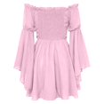 thumbnail image 5 of Renaissance Dress Women Long Bell Sleeve Off Shoulder Chiffon A Line Flowy Corset Dress Victorian Fairy Dresses, 5 of 6