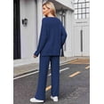 thumbnail image 5 of Ekouaer Pajamas for Women 2 Piece Lounge Set Fuzzy Fleece Long Sleeve Pullover Sweater Top Wide Leg Pants Set Outfits, 5 of 5