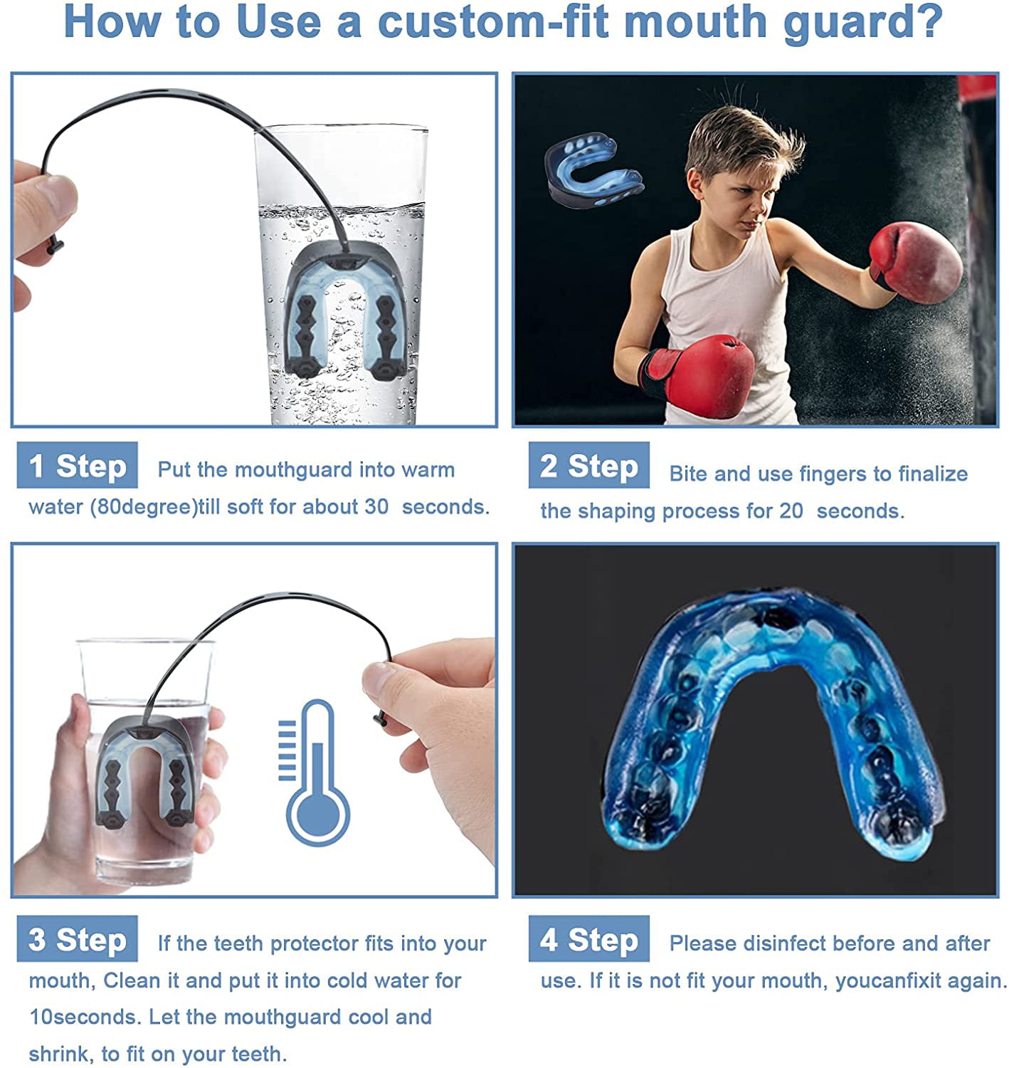 Sports Mouth Guard with Strap Football Basketball Mouthguard Protector 