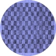 thumbnail image 1 of Ahgly Company Machine Washable Indoor Round Abstract Blue Modern Area Rugs, 8' Round, 1 of 4