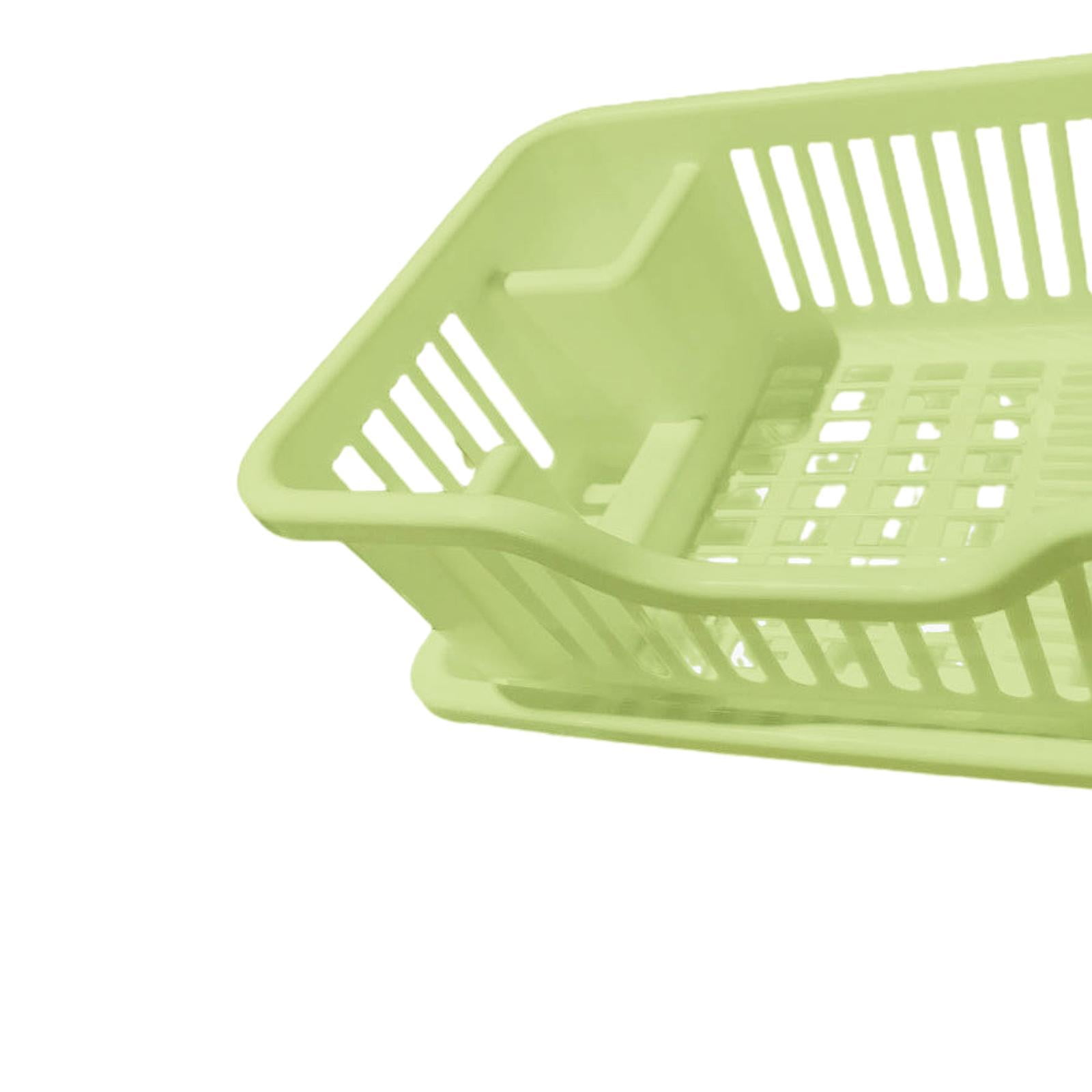 Fiocias Cutlery Holder And Dish Drainer Organizer for Kitchen Utensils, Storage Solution Light Green