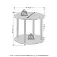 thumbnail image 3 of Furinno Turn-N-Tube Simple Design 2-Tier Round Wooden Side End Table, Marble White, 3 of 6