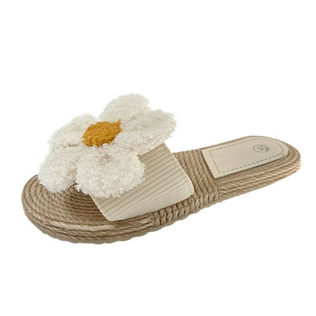 

Xboschi Sandals for Women 2024 Women s Platform Sandals Women Shoes Comfortable Flat Slippers Fashionable Flower One Foot Beach Slippers