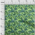 thumbnail image 2 of oneOone Georgette Viscose Light Green Fabric Asian Japanese Wave Sewing Craft Projects Fabric Prints By Yard 42 Inch Wide, 2 of 4