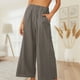 thumbnail image 1 of Pantalón De Pierna Ancha Pantalones de salón para mujer Cintura elástica Estilo casual para mujer Traje diario (Gris XL) Ygjytge para Mujer Gris T M, 1 of 6