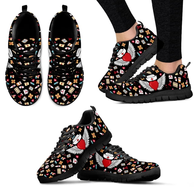 Zapatos de plataforma ligeros con estampado de suministros médicos de primeros auxilios, cómodos y transpirables para verano.