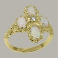 thumbnail image 2 of LBG British Made 9k Yellow Gold Cubic Zirconia & Opal Womens Statement Ring - 33 size options - Size 9, 2 of 6