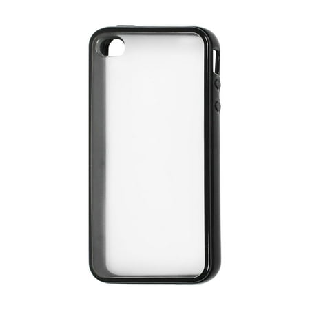 - Plastic TPU Phone Case Protector Shell Clear Black for iPhone 4 4S