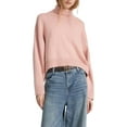 thumbnail image 2 of Women High Neck Sweater Chunky Long Sleeve Knitted High Low Hem Trendy Fall Winter Jumper Blouse Pink M, 2 of 10