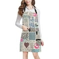 thumbnail image 1 of HATIART Love Paris Eiffel Tower and Lips Prints on Old Newspaper Kitchen Apron Mens and Womens Bib Apron Adjustable with Pockets for Cooking Baking Gardening, 1 of 2