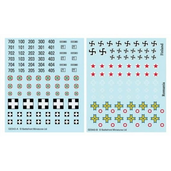 Flames of War: Axis-Allies Decal Sheets (Hungarians, Finns, and Romanians)