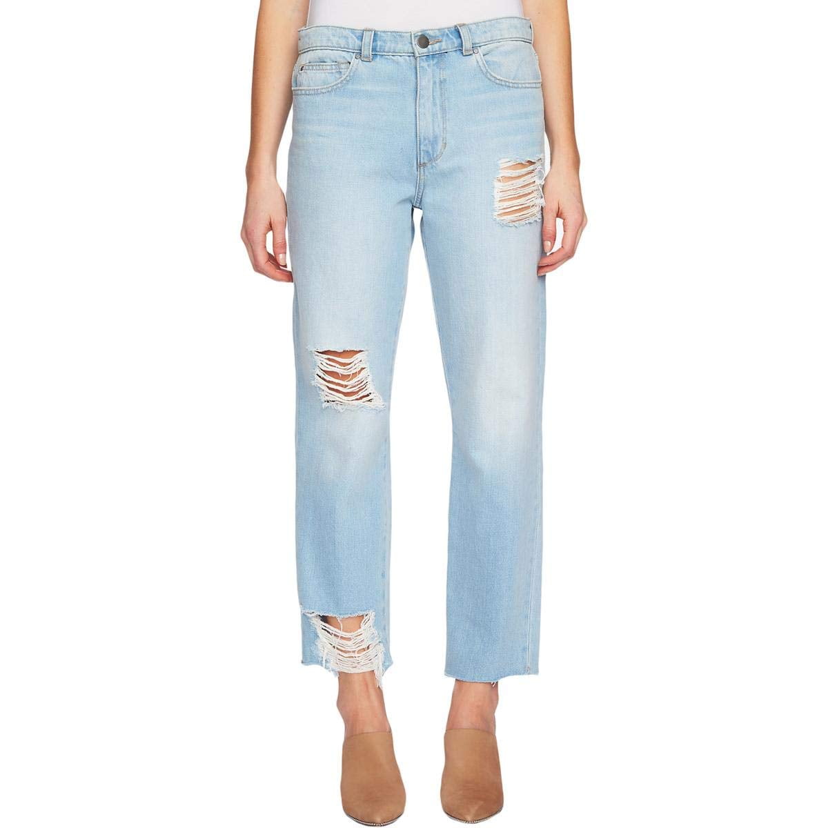 distressed cut off jeans