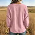 thumbnail image 4 of ZGRBOU Women Eyelet V Neck Button Down Shirt Casual 3/4 Puff Sleeve Cotton Blouse Summer Loose Boho Beach Vacasion Tops, 4 of 4