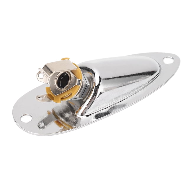 Prise d'Entrée d'Entrée de Guitare Jack de Style Bateau Jack Socket 6.35mm Métal Entrée de Guitare Électrique Prise de Sortie avec 2 Fixateurs de Chaîne