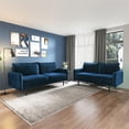 thumbnail image 4 of Pemberly Row Contemporary 70" Round Arm Velvet Sofa in Space Blue, 4 of 5
