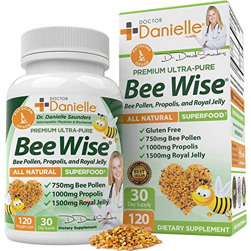 Dr. Danielle's Bee Wise Bee Pollen Supplement Bee Well with Royal