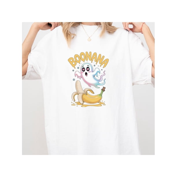 Halloween T-shirt - Boonana Ghost T-Shirt, Funny Halloween Banana Shirt, Spooky Ghost Tee, Cute Pun Graphic Tee, Kawaii Ghost Shirt, Fall Humor Gift