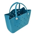 thumbnail image 3 of Beach Tote Bag Durable Safe EVA Material Multifunction Space Saving Portable Round Hole Design Large Beach Bag Cyan, 3 of 14