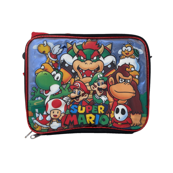 9.5" Super Mario Lunch Bag- Mario Yoshi Luigi Donkey Kong Toad Lunch Box