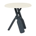 thumbnail image 3 of Powell Mays Coastal Round Indoor Accent Side Table, 22" Tall, Distressed Blue/Cream, 3 of 11