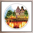 thumbnail image 3 of (C - 5259) Hilo algodón ecológico 11CT 3 hebras 35 * 35 cm luminosa Serie paisajes punto cruz Tela hecha a mano Kit bordado DIY (Instrucciones en inglés), 3 of 9
