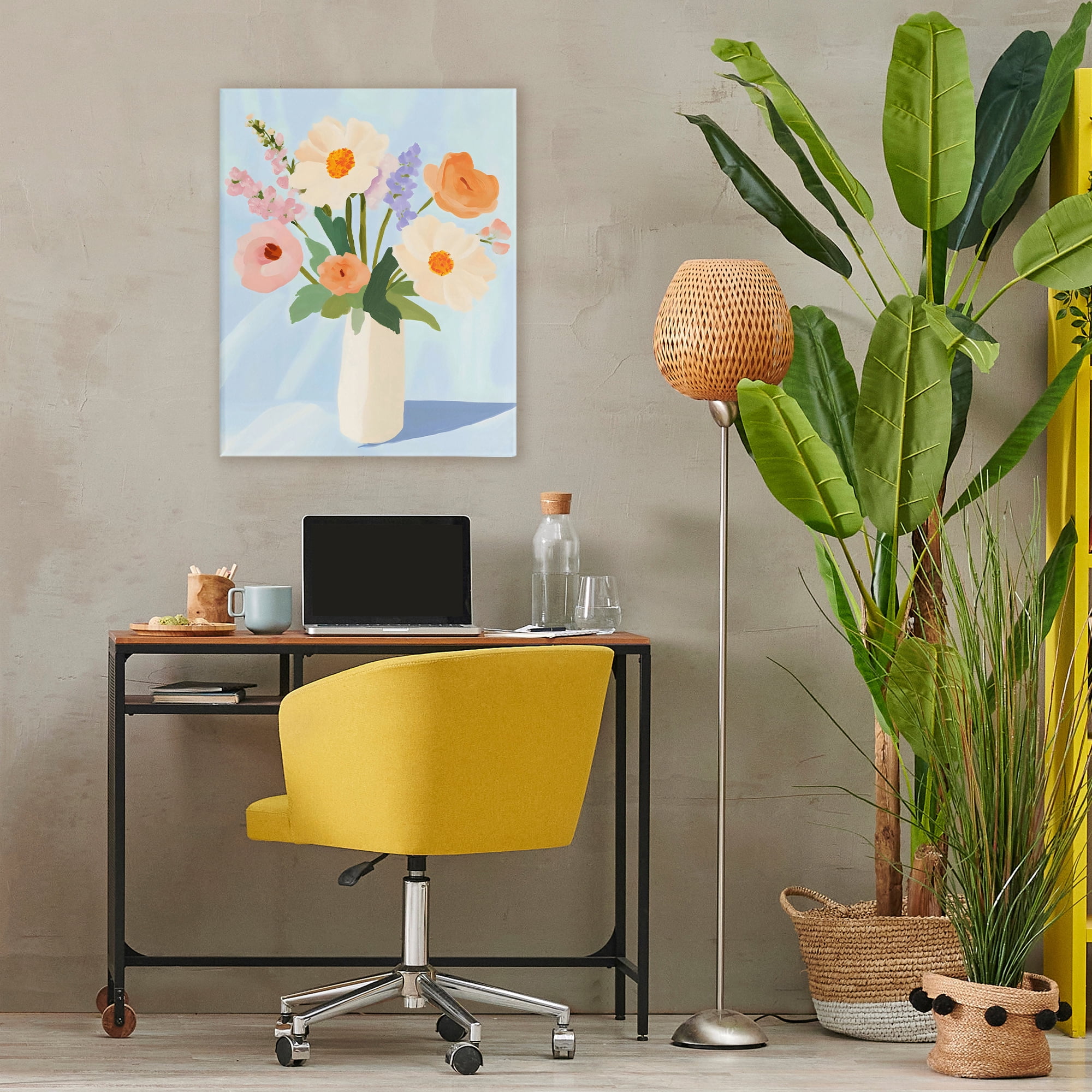 Stupell Industries Floral Bouquet in Sleek White Vase Canvas Wall Art, design by The Prints Vibe