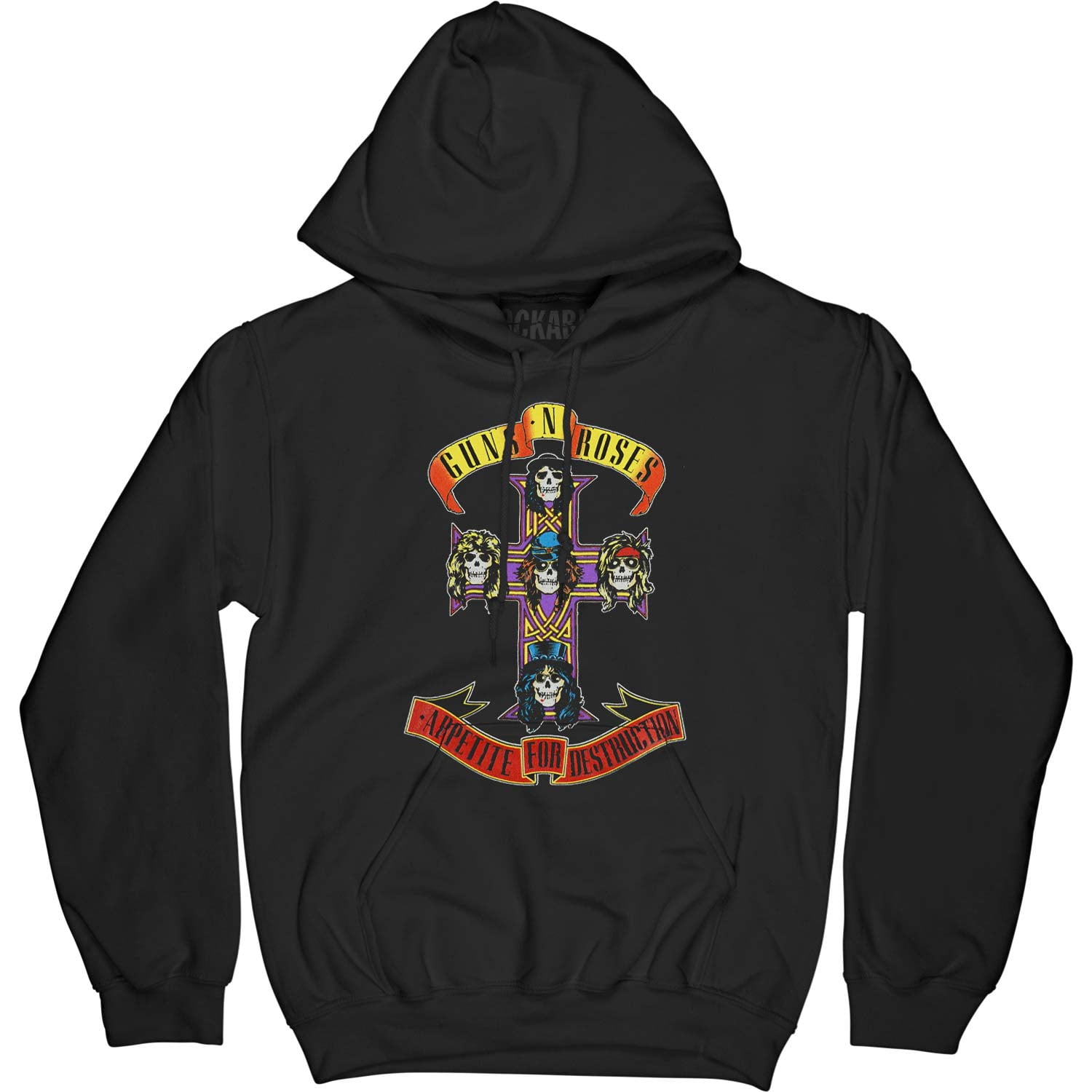 Guns N Roses Men's Appetite for Destruction Hooded Sweatshirt Large Black