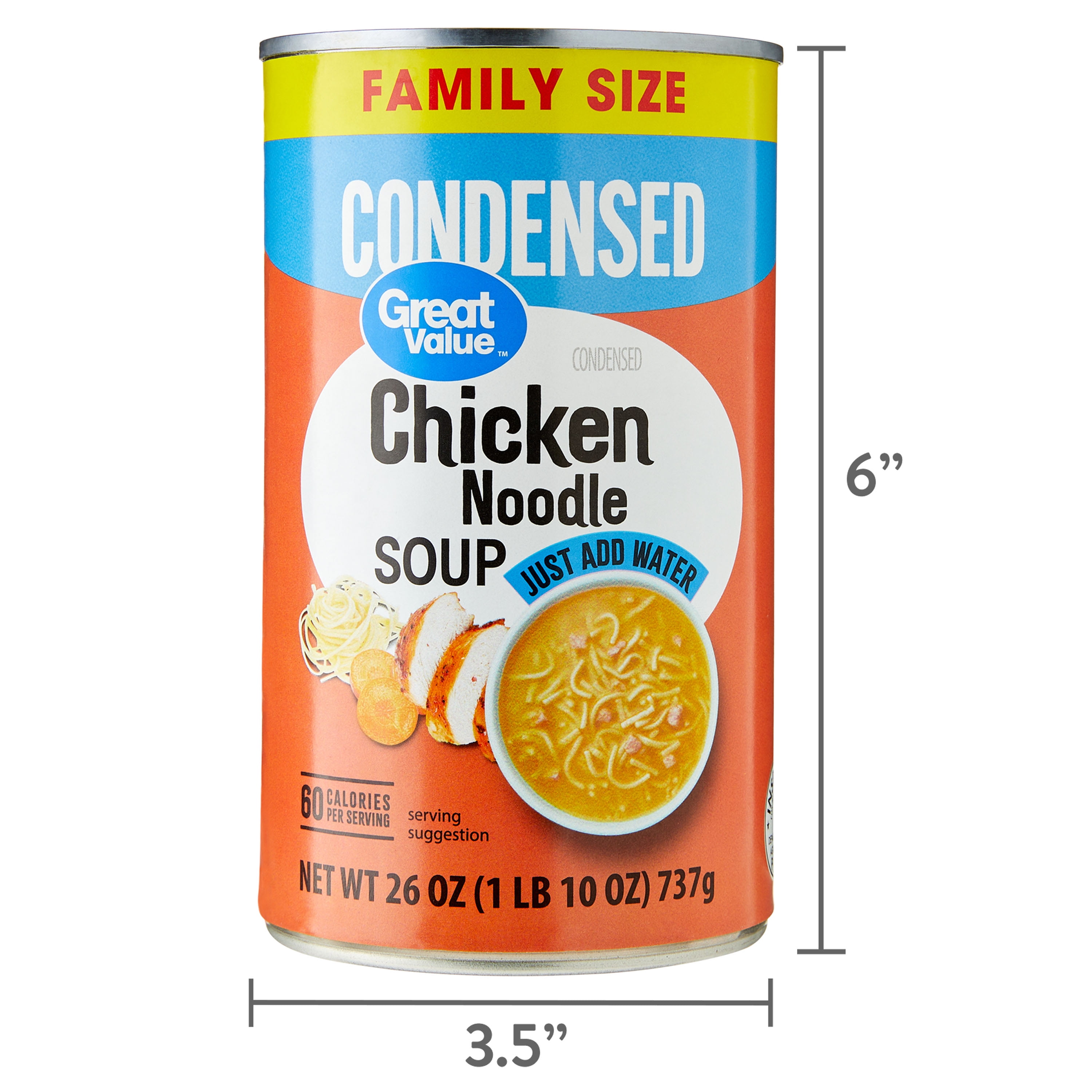 Great Value Chicken Noodle Canned Soup, Family Size, 26 oz
