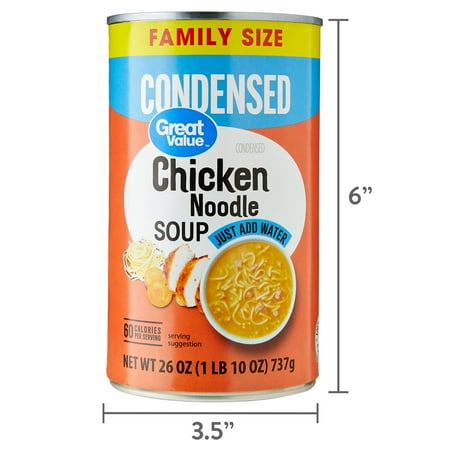 Great Value Chicken Noodle Canned Soup, Family Size, 26 oz