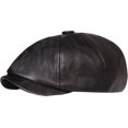 thumbnail image 6 of CoCopeaunts Newsboy Hats for Men Spring Autumn PU Leather Hat Female Artist Painter Beret Hat Lady Solid Octagonal Newsboy Cap, 6 of 7