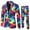 Dark Blue, variant on Xuniizn Men Suits 2 Piece Set, Plus Size Print Shawl Lapel One Button Cocktail Party Prom Festival Outfits, Soft Comfortable Casual Trendy Party Prom Blazer Pants Set