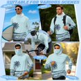 thumbnail image 6 of Bulopur Men’s Hooded Beach Fishing Sun Shirt with Face Cover, Lightweight UPF 50+ Long Sleeve Top with Light Blue Palm Beach Print for Vacation and Coastal Travel, 6 of 8